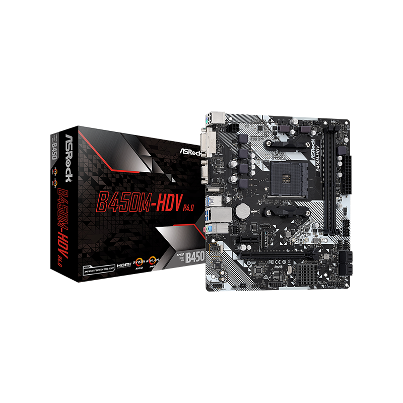 Motherboard ASRock (AM4) B450M-HDV R4.0 DDR4